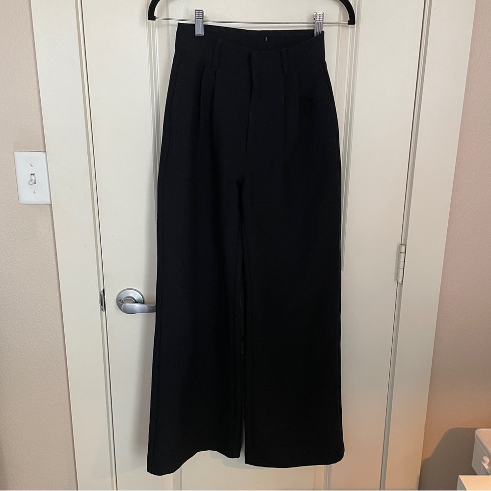 Abercrombie Tailored Wide Leg Pants in Black XXS short